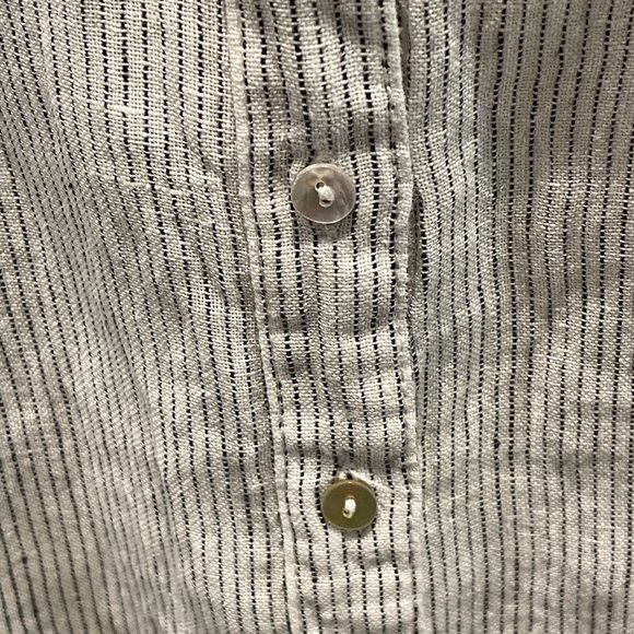 Jones New York 100% Linen Shirt -Size 2x - Black stripes on white - Picture 4 of 11